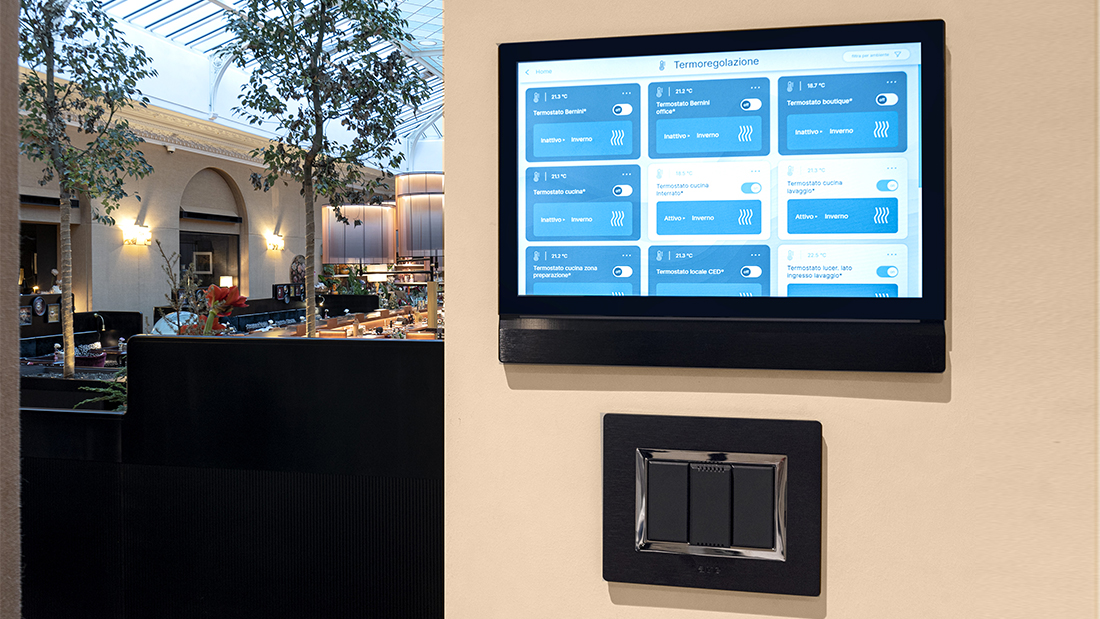 AVE home automation and design in an elegant concept restaurant in Rome